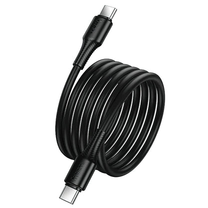 Kabel za prijenos podataka i punjenje USB-C - USB-C HOCO X120, 60W, 1m, Crni