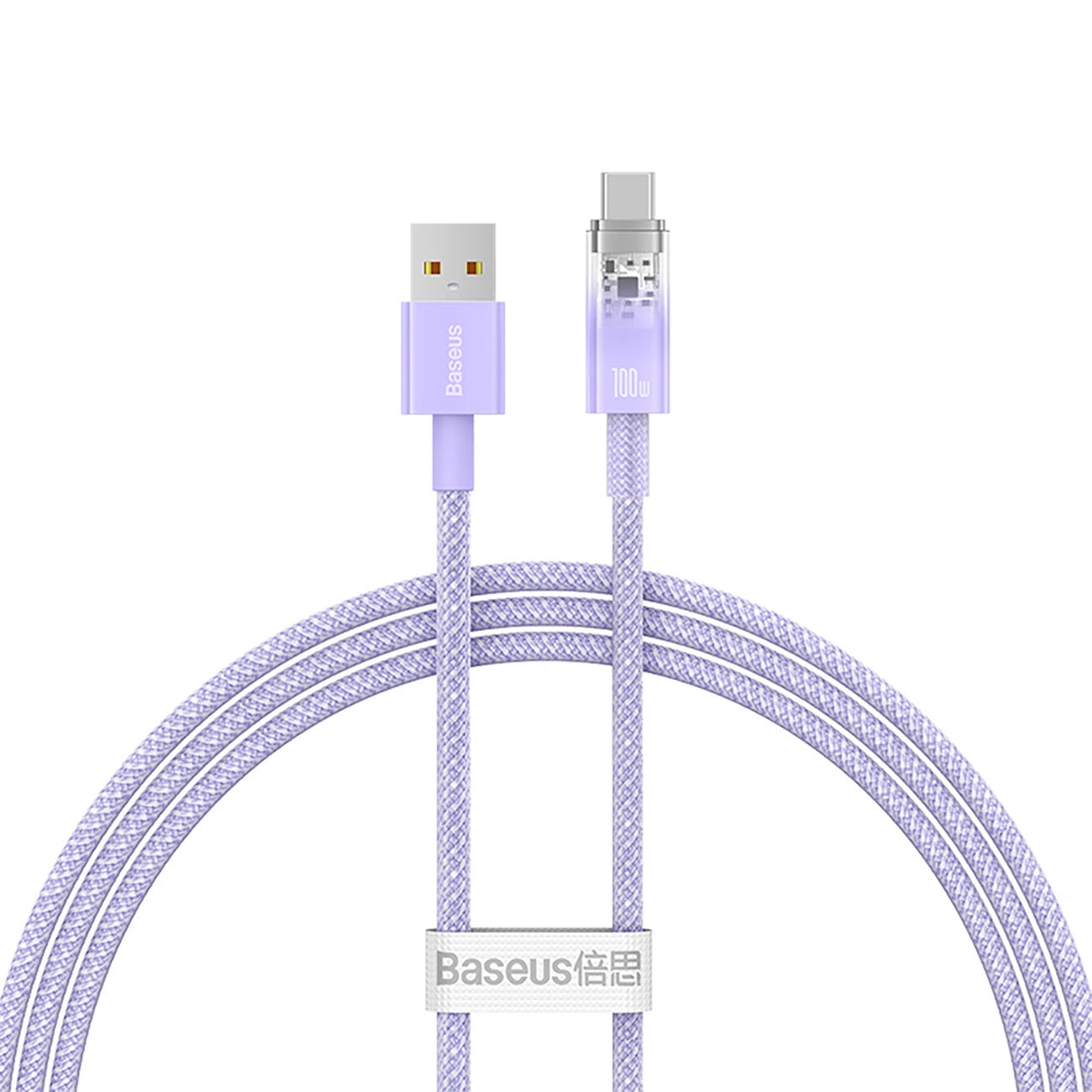 Kabel za podatke i punjenje USB-A - USB-C Baseus Explorer, 100W, 1m, Ljubičasti CATS010405