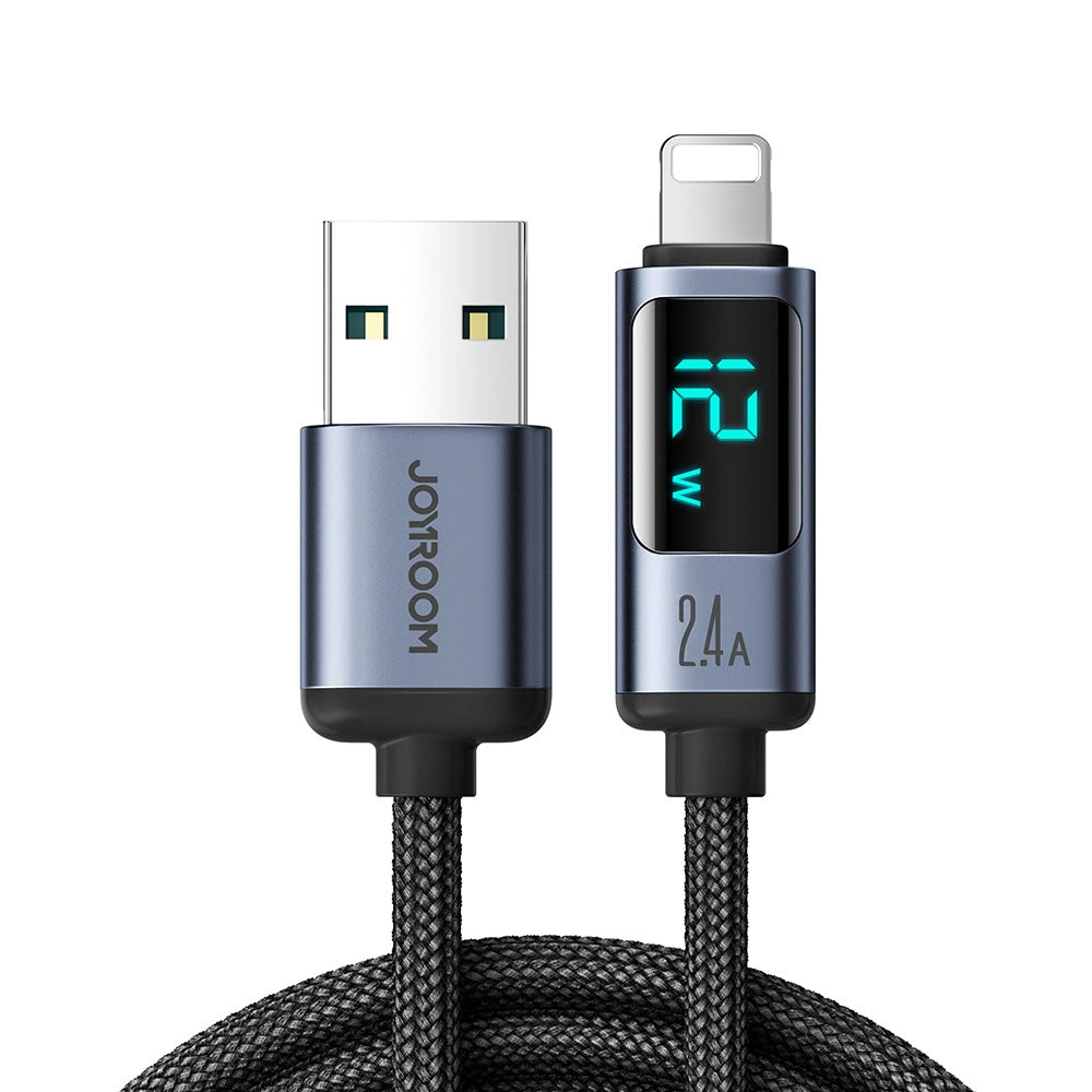 Kabel za prijenos podataka i punjenje USB-A - Lightning Joyroom S-A16 Prism Display, 12W, 1.2m, Crni