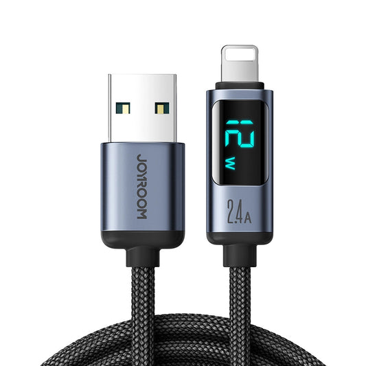 Kabel za prijenos podataka i punjenje USB-A - Lightning Joyroom S-A16 Prism Display, 12W, 1.2m, Crni