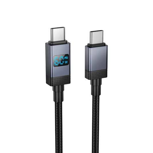 Kabel za podatke i punjenje USB-C - USB-C HOCO X118 Display, 60W, 1m, Crni