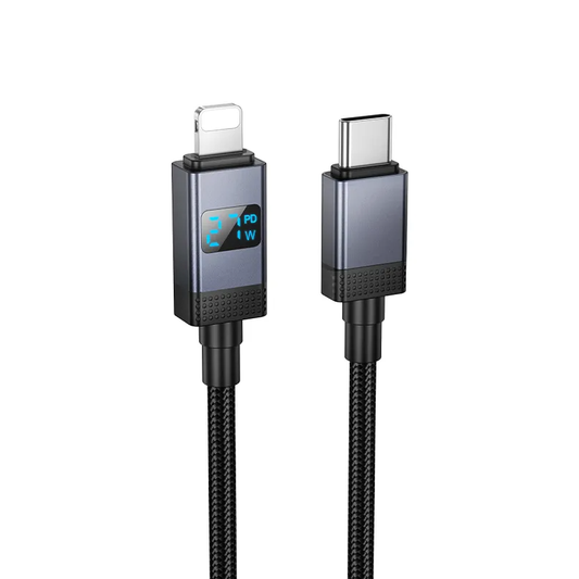 Kabel za podatke i punjenje USB-C - Lightning HOCO X118 Display, 27W, 1m, Crni
