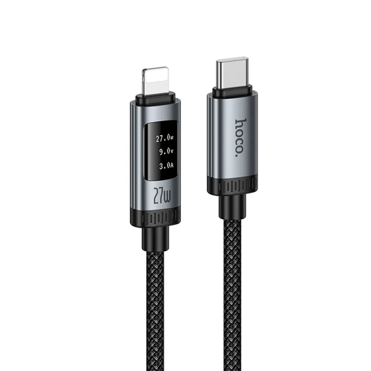 Kabel za prijenos podataka i punjenje USB-C - Lightning HOCO Display U148, 27W, 1.2m, Crni