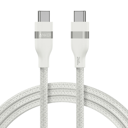 Kabel za prijenos podataka i punjenje USB-C - USB-C Anker, 240W, 1.8m, Bijeli A82E2H22