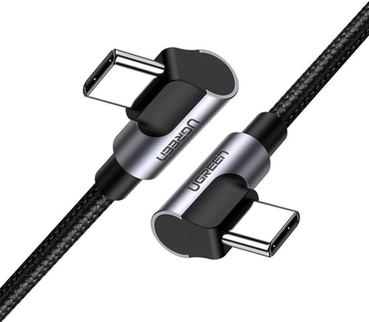 Kabel za podatke i punjenje USB-C - USB-C UGREEN US323 Angled, 60W, 2m, Crni