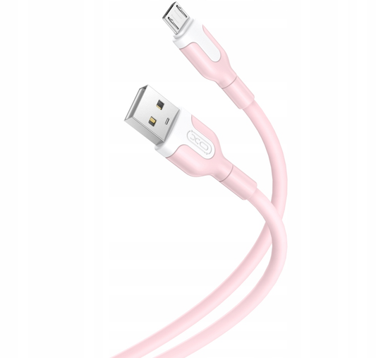 Kabel za Prijenos Podataka i Punjenje USB-A - microUSB XO Design NB212, 18W, 1m, Roza