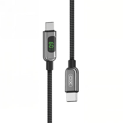 Kabel za podatke i punjenje USB-C - USB-C XO Design NB-Q203B Display, 60W, 1m, Crni