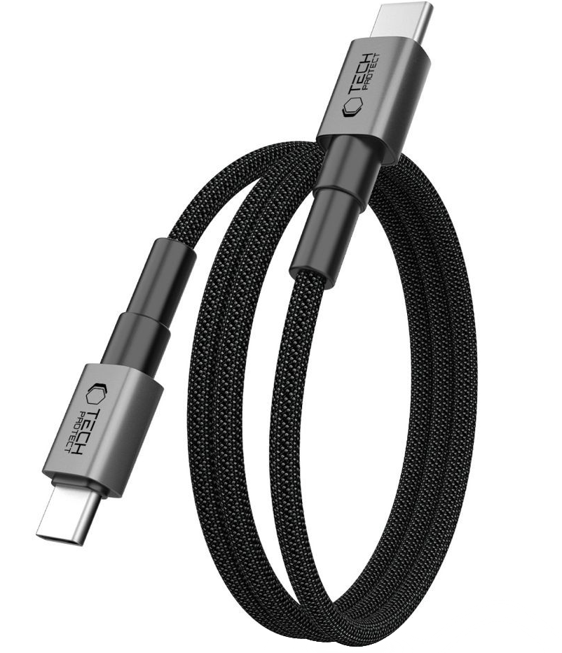 Kabel za prijenos podataka i punjenje USB-C - USB-C Tech-Protect Ultraboost DNA MagTwist, 100W, 1m, Sivi