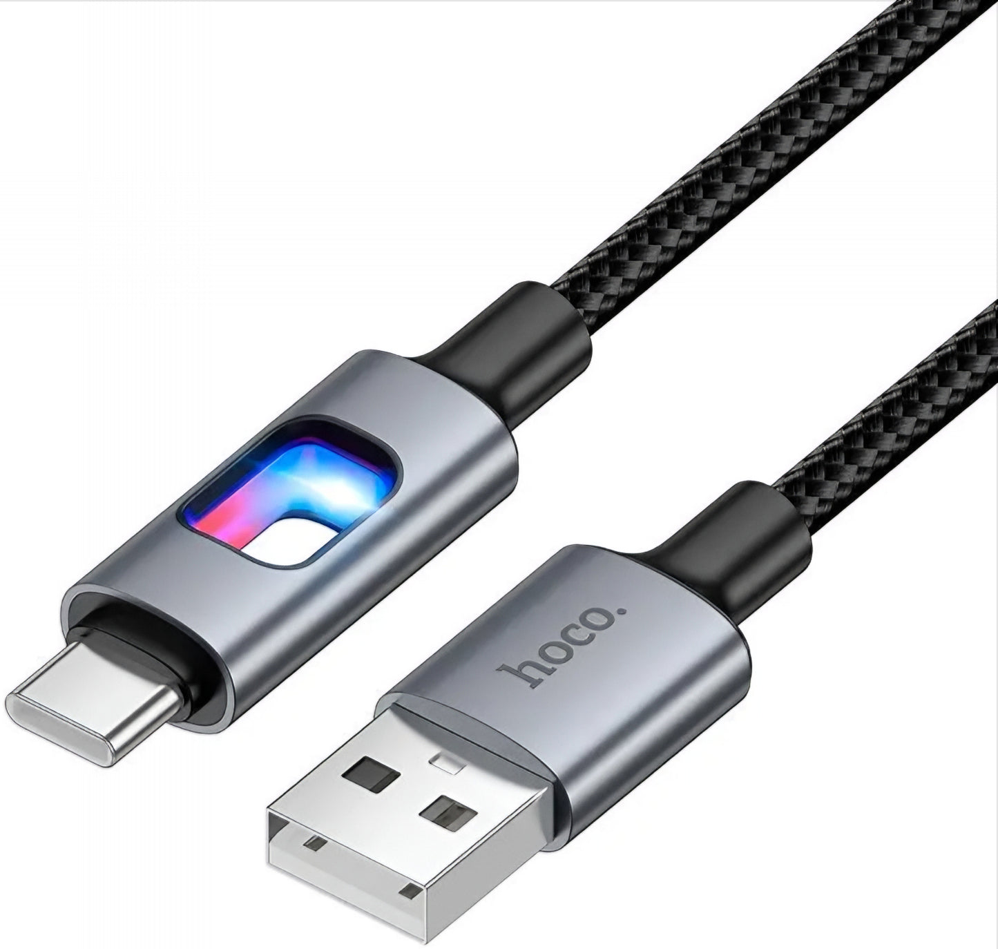 Kabel za podatke i punjenje USB-A - USB-C HOCO U144 Led, 18W, 1.2m, Crni