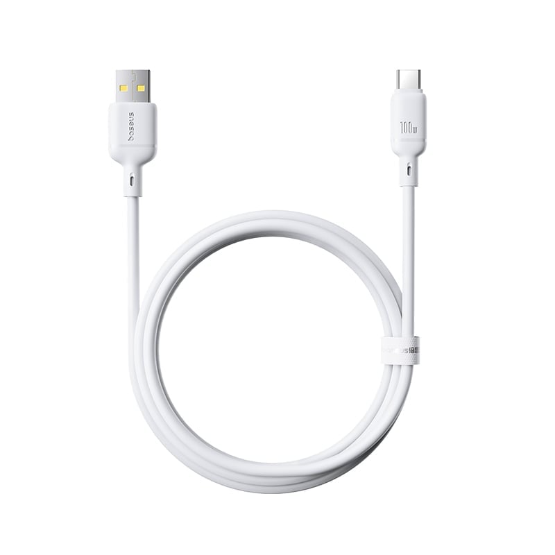 Kabel za podatke i punjenje USB-A - USB-C Baseus Silky, 100W, 1m, Bijeli P10377703213-00