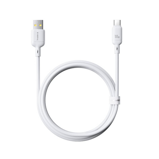 Kabel za podatke i punjenje USB-A - USB-C Baseus Silky, 100W, 1m, Bijeli P10377703213-00