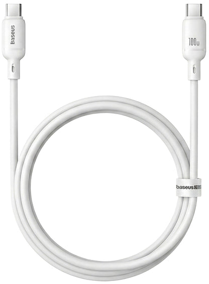 Kabel za podatke i punjenje USB-C - USB-C Baseus Silky, 100W, 1m, Bijeli P10377704213-00