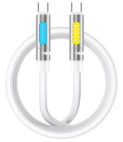USB-C - USB-C kabel za prijenos podataka i punjenje BWOO X325C-C Led, 240W, 1.2m, Bijeli