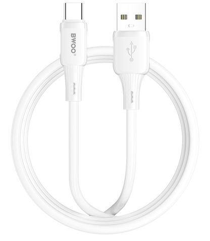 Kabel za prijenos podataka i punjenje USB-A - USB-C BWOO X329C, 18W, 1m, Bijeli