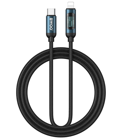 USB-C kabel za prijenos podataka i punjenje - Lightning BWOO X305 Display, 27W, 1m, Crna