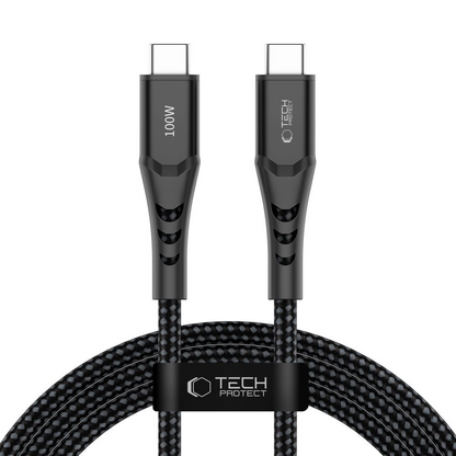 USB-C kabel za prijenos podataka i punjenje - USB-C Tech-Protect UB11T Ultraboost, 100W, 2m, Crna