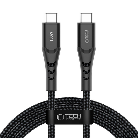 USB-C kabel za prijenos podataka i punjenje - USB-C Tech-Protect UB11T Ultraboost, 100W, 2m, Crna