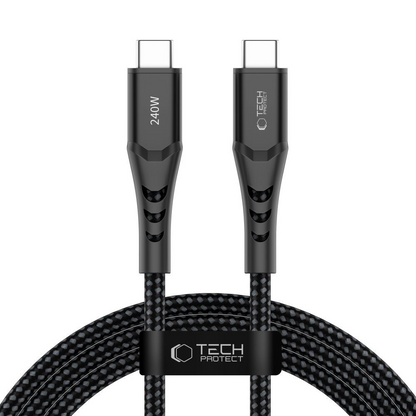 USB-C kabel za prijenos podataka i punjenje - USB-C Tech-Protect UB11T Ultraboost, 240W, 2m, Crna
