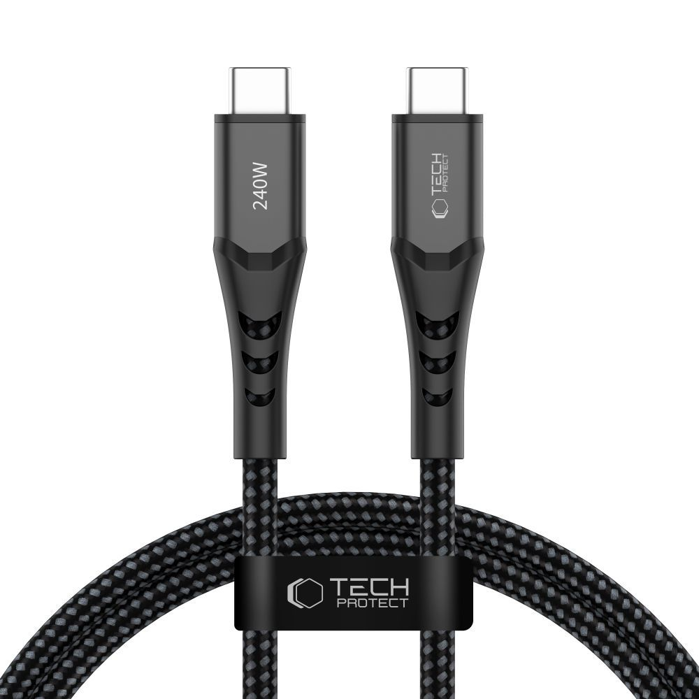 USB-C kabel za prijenos podataka i punjenje - USB-C Tech-Protect UB11T Ultraboost, 240W, 1m, Crna