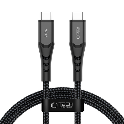 USB-C kabel za prijenos podataka i punjenje - USB-C Tech-Protect UB11T Ultraboost, 240W, 1m, Crna