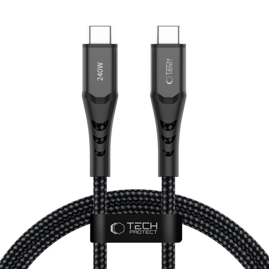 USB-C kabel za prijenos podataka i punjenje - USB-C Tech-Protect UB11T Ultraboost, 240W, 1m, Crna