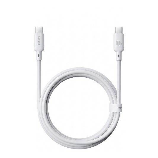 Kabel za podatke i punjenje USB-C - USB-C Baseus Silky, 100W, 2m, Bijeli
