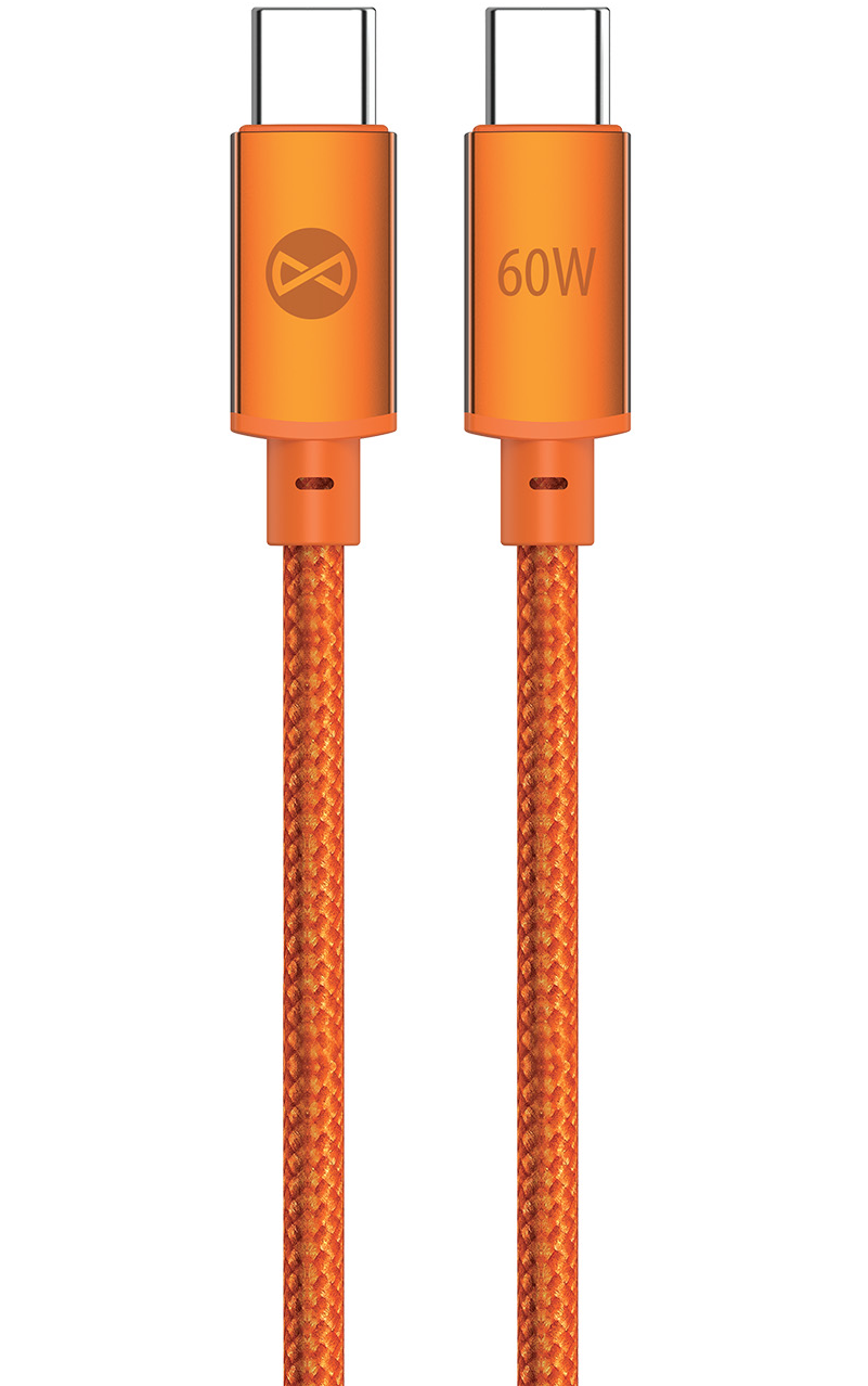 USB-C kabel za prijenos podataka i punjenje - USB-C Forever Saffron, 60W, 1m, Narančasta