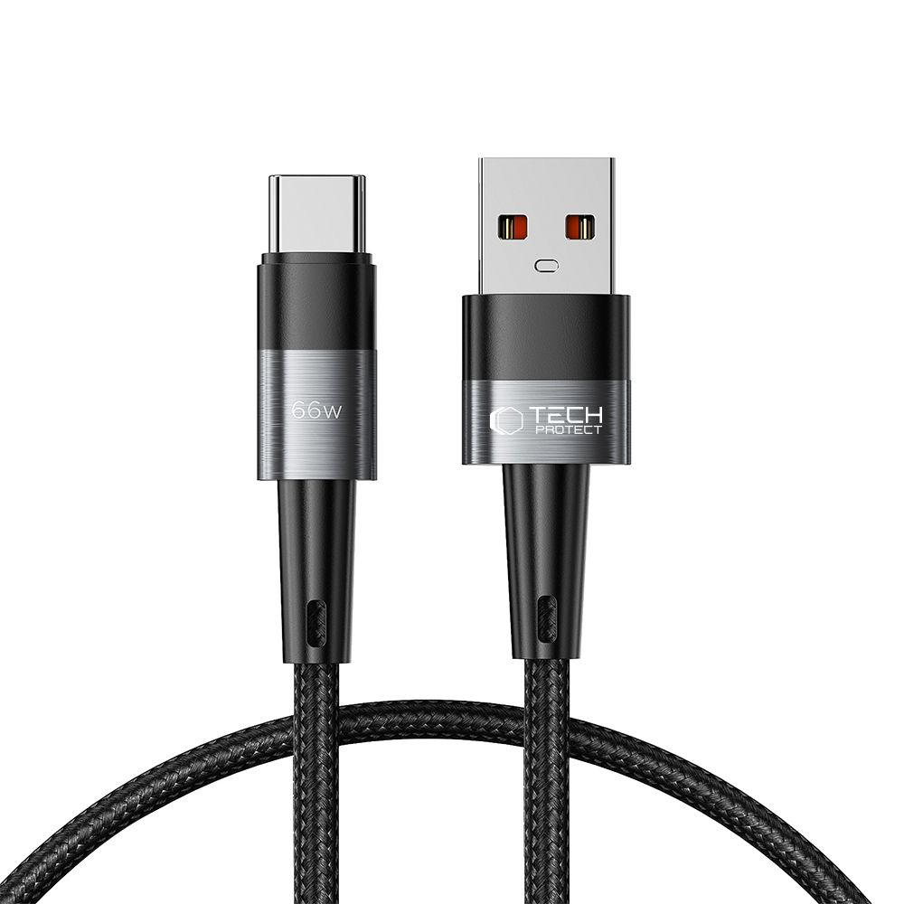 Kabel za prijenos podataka i punjenje USB-A - USB-C Tech-Protect Ultraboost, 66W, 0.5m, Siva