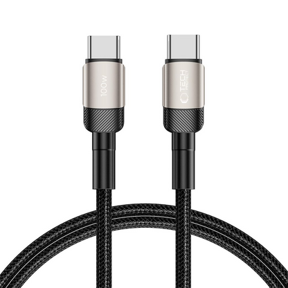 USB-C - USB-C kabel za prijenos podataka i punjenje Tech-Protect Ultraboost EVO, 100W, 1m, Srebrni