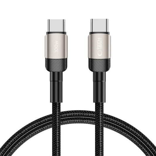 USB-C - USB-C kabel za prijenos podataka i punjenje Tech-Protect Ultraboost EVO, 100W, 1m, Srebrni
