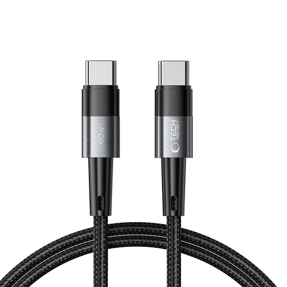 USB-C - USB-C kabel za prijenos podataka i punjenje Tech-Protect Ultraboost, 60W, 1m, Siva