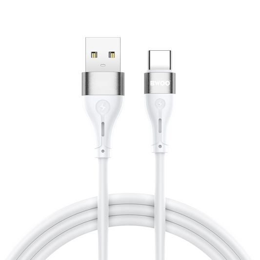 Kabel za prijenos podataka i punjenje USB-A - USB-C BWOO X280C, 15W, 1m, Bijeli