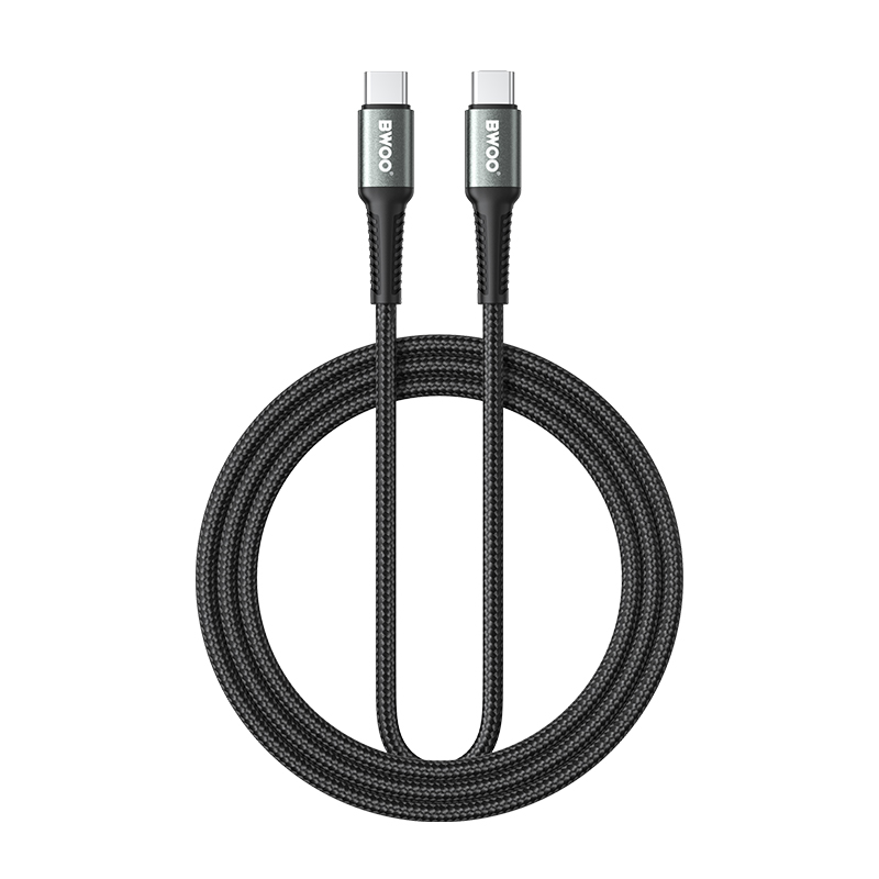 USB-C - USB-C kabel za prijenos podataka i punjenje BWOO BO-X288C-C, 60W, 1m, Crna