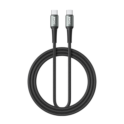 USB-C - USB-C kabel za prijenos podataka i punjenje BWOO BO-X288C-C, 60W, 1m, Crna