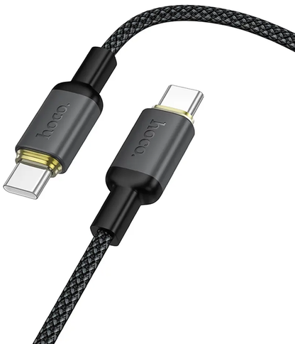 Kabel za prijenos podataka i punjenje USB-C - USB-C HOCO X128 Benefit, 60W, 1m, Crna