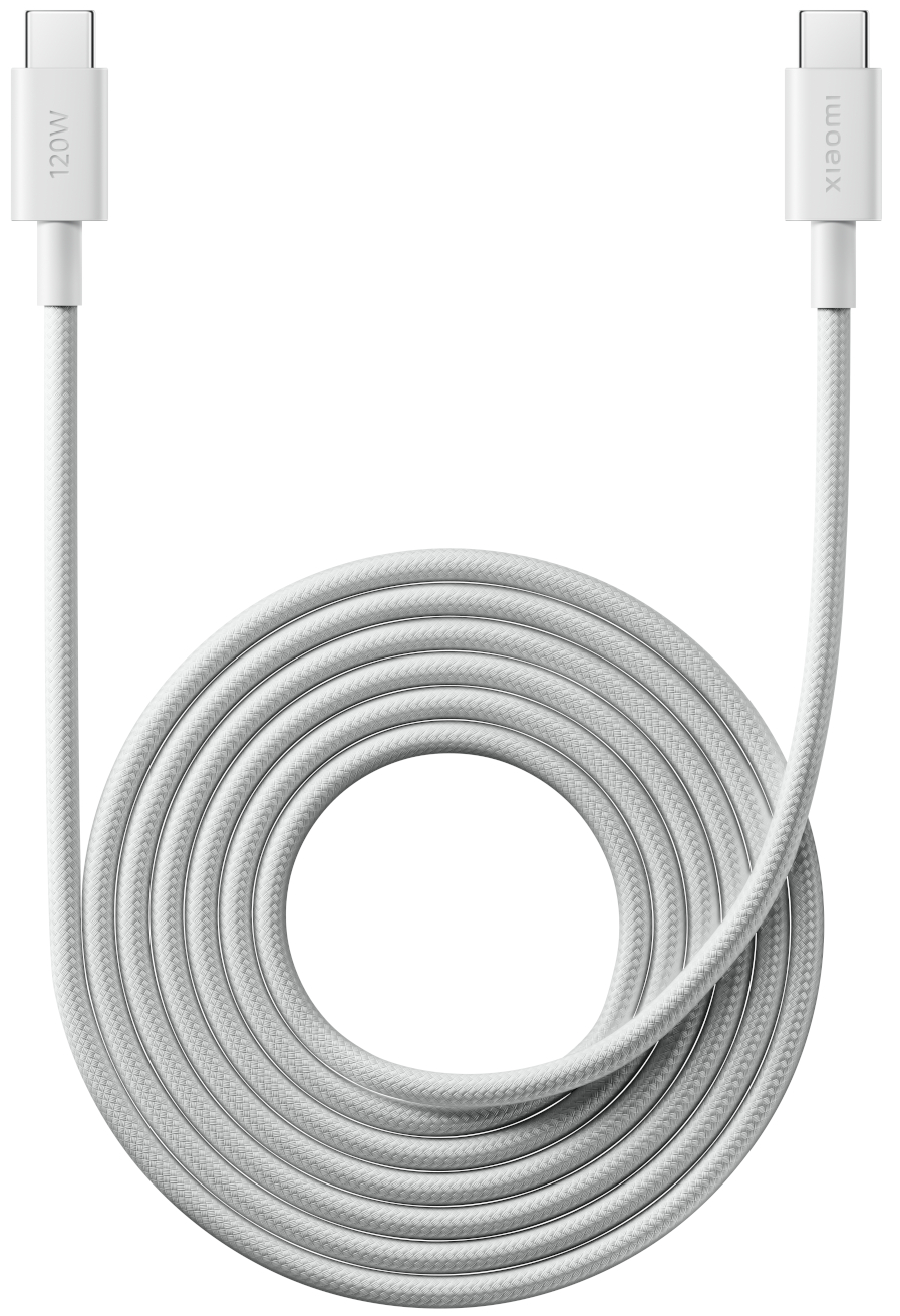 Kabel za prijenos podataka i punjenje USB-C - USB-C Xiaomi, 120W, 2m, Bijeli BHR087AGL