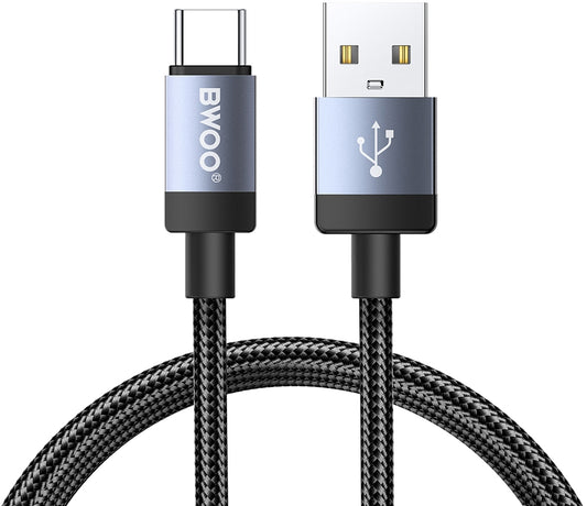 USB-A - USB-C kabel za prijenos podataka i punjenje BWOO BO-X401C, 18W, 1m, crna