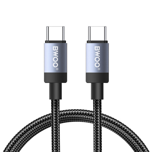 USB-C - USB-C kabel za prijenos podataka i punjenje BWOO BO-X401CC, 65W, 1m, Crna