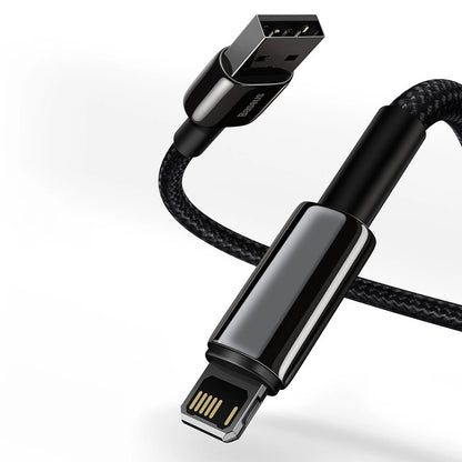 Kabel za Prijenos Podataka i Punjenje USB-A - Lightning Baseus Tungsten Gold, 20W, 1m, Crni CALWJ-01