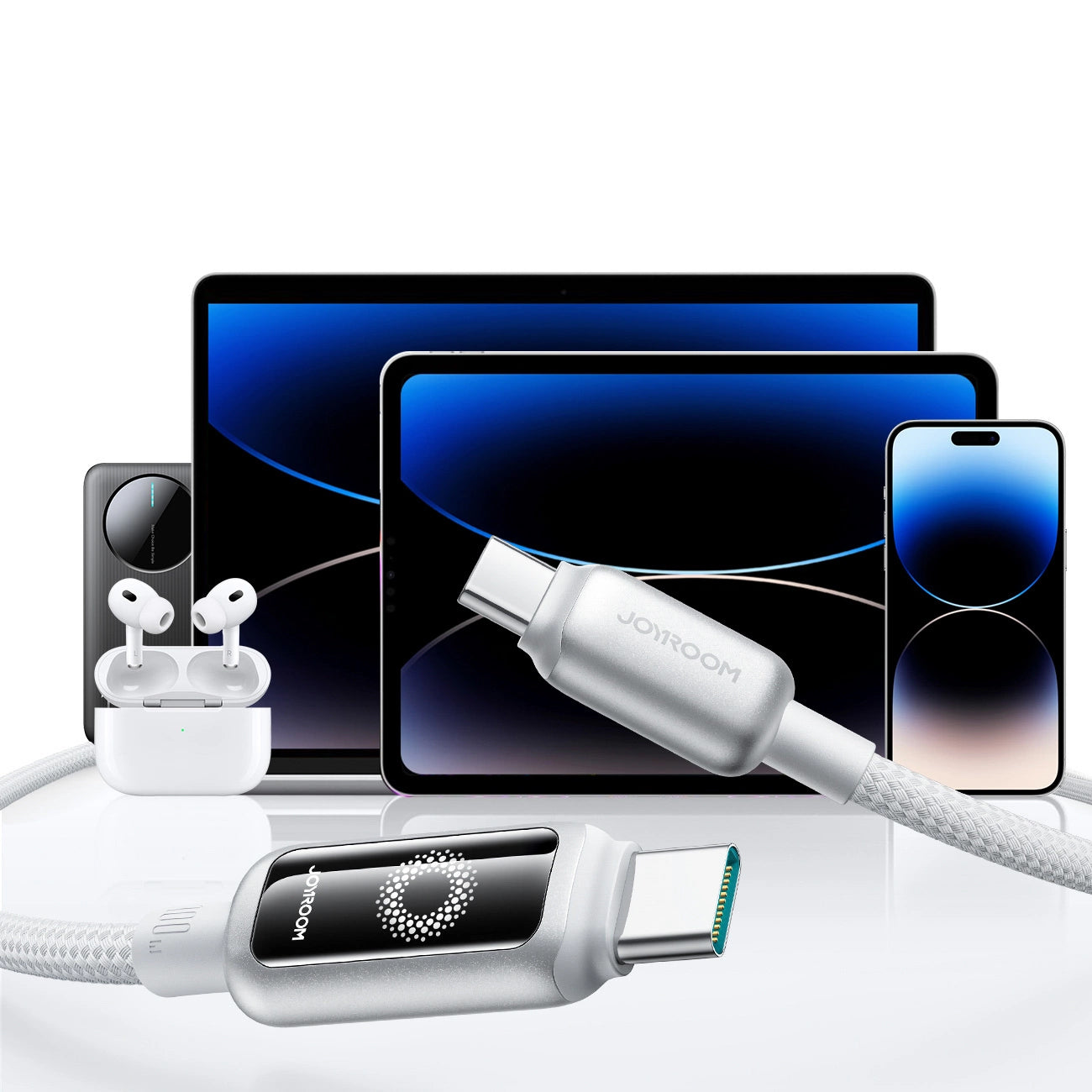 Kabel za podatke i punjenje USB-C - USB-C Joyroom S-A55 StarFlight Display, 100W, 1.2m, Bijeli