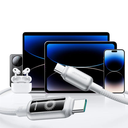 Kabel za podatke i punjenje USB-C - USB-C Joyroom S-A55 StarFlight Display, 100W, 1.2m, Bijeli