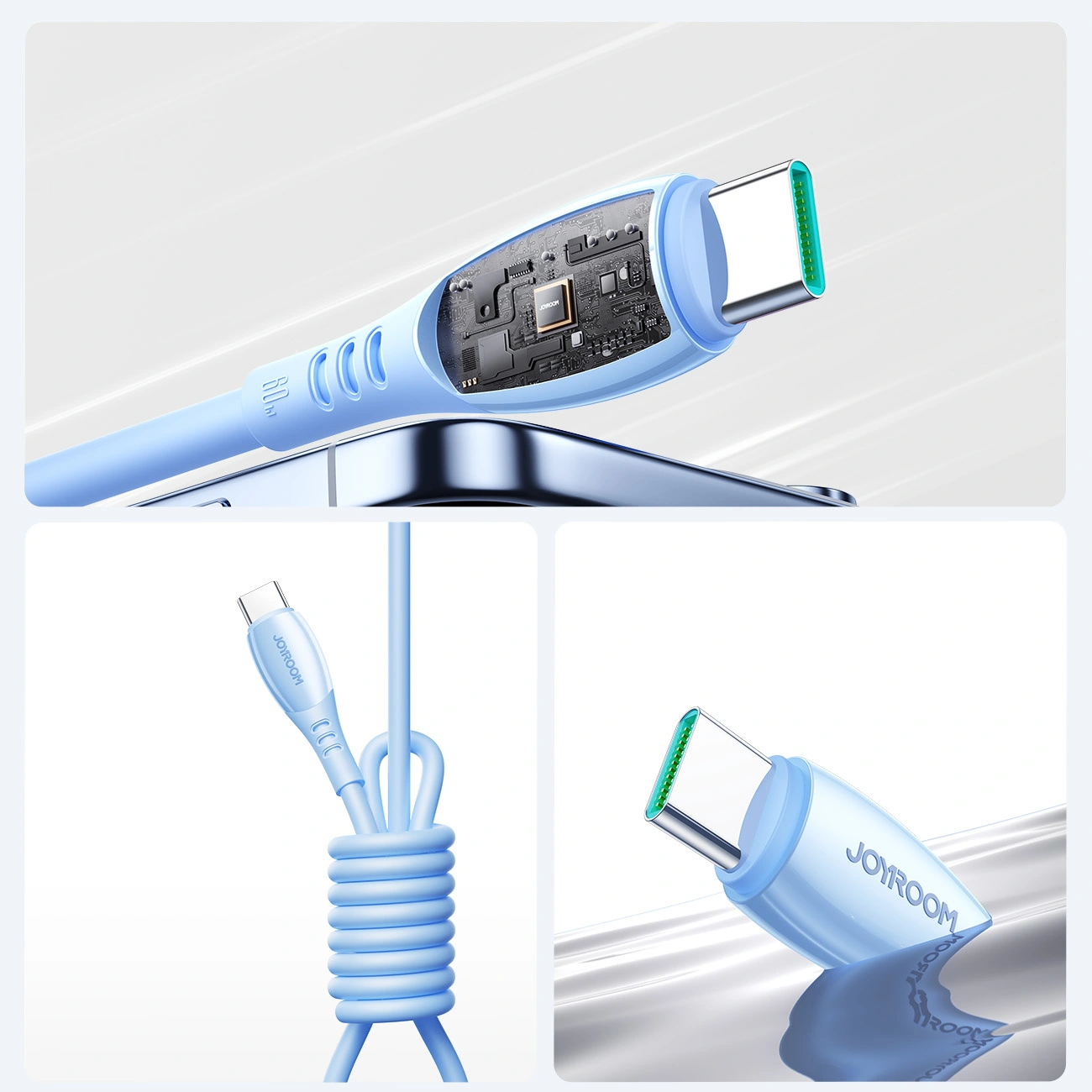 Kabel za podatke i punjenje USB-C - USB-C Joyroom S-A59 Vibrant, 60W, 1.2m, Plavi