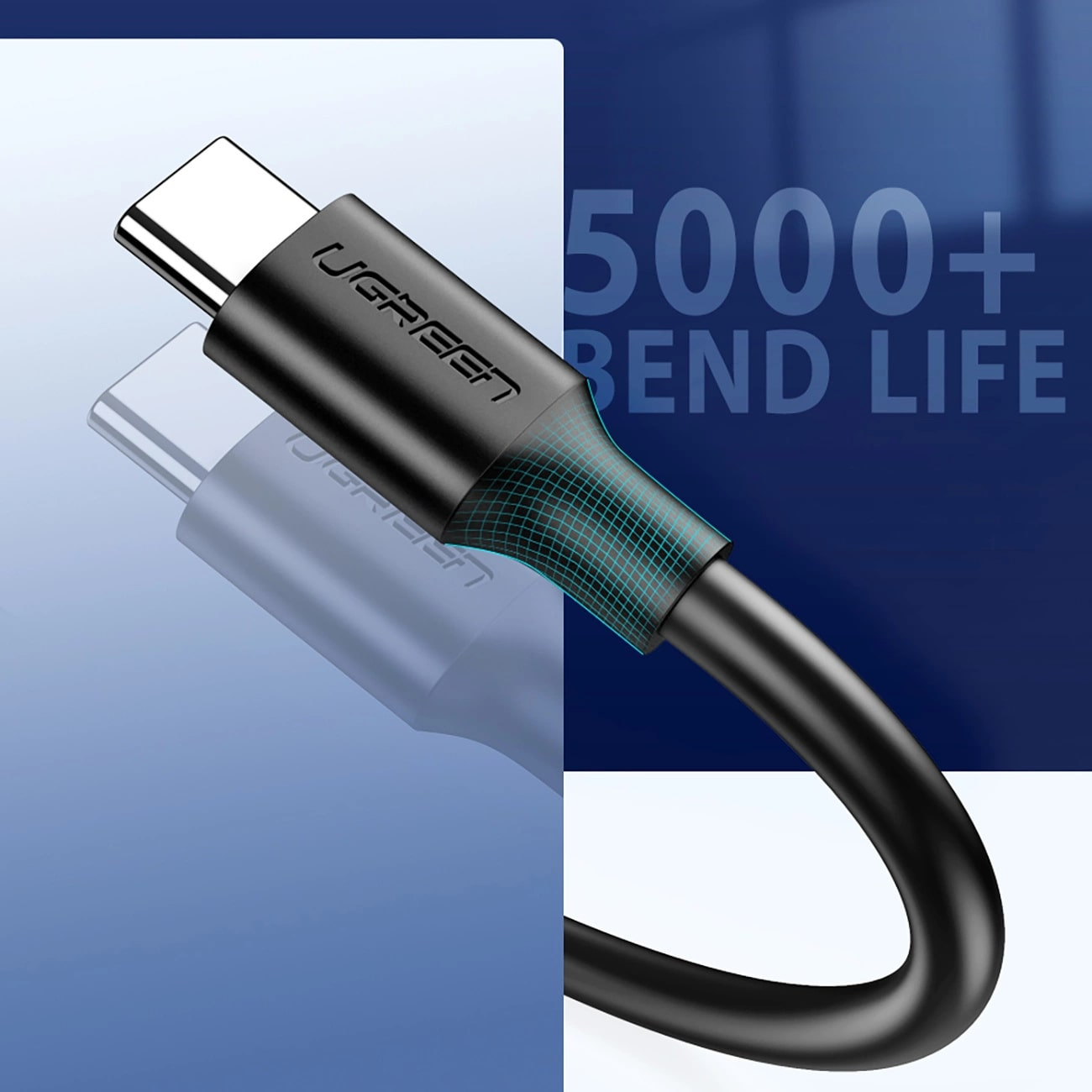 Kabel za podatke i punjenje USB-A - USB-C UGREEN US184, 18W, 0.5m, Crni