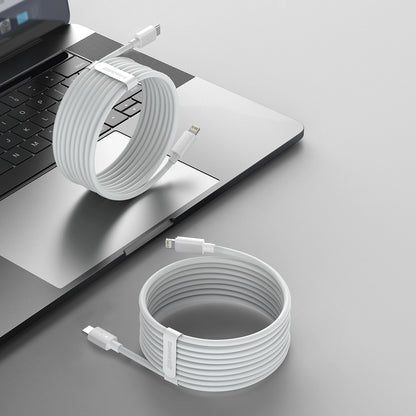 Kabel za Prijenos Podataka i Punjenje USB-C - Lightning Baseus Simple Wisdom, 20W, 1.5m, Set 2 komada, Bijeli