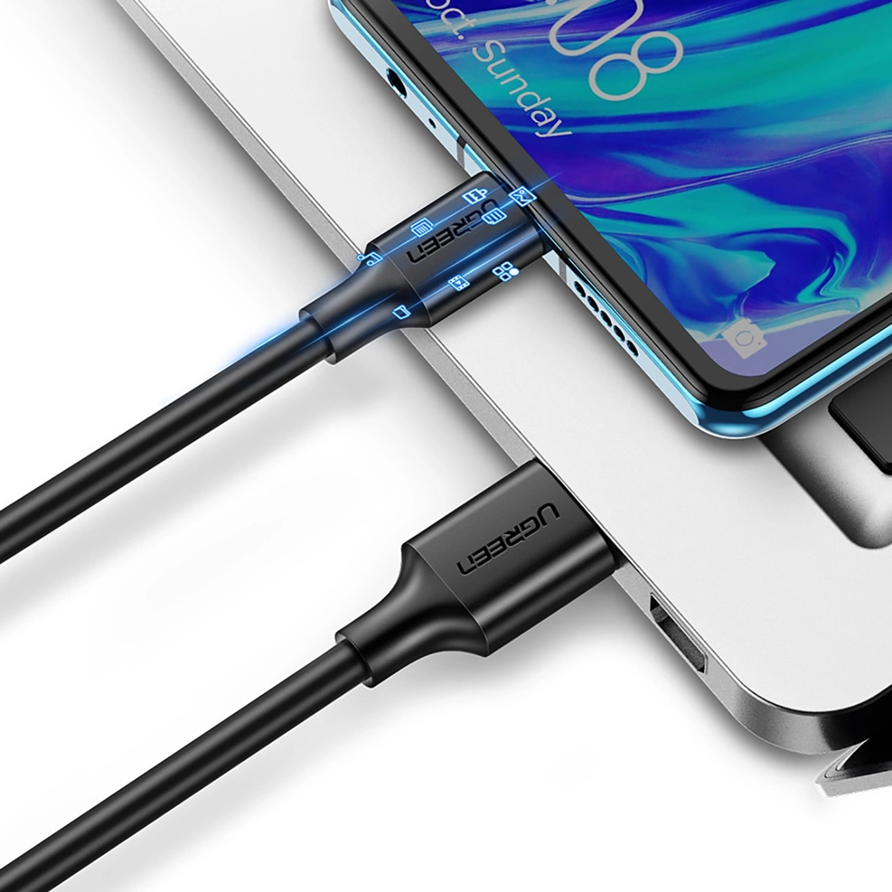 Kabel za podatke i punjenje USB-A - USB-C UGREEN US184, 18W, 0.5m, Crni