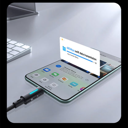 Kabel za podatke i punjenje USB-A - USB-C Baseus Lit Button Control, 100W, 2m, Crni P10379002121-01