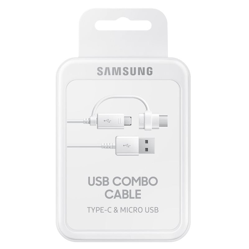 Podatkovni i Punjački Kabel USB-A - USB-C / microUSB Samsung Combo 2u1, 18W, 1.5m, Bijeli EP-DG930DWEGWW