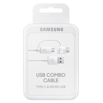 Podatkovni i Punjački Kabel USB-A - USB-C / microUSB Samsung Combo 2u1, 18W, 1.5m, Bijeli EP-DG930DWEGWW