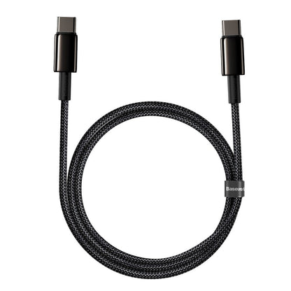Kabel za Prijenos Podataka i Punjenje USB-C - USB-C Baseus Tungsten Gold, 100W, 1m, Crni CATWJ-01
