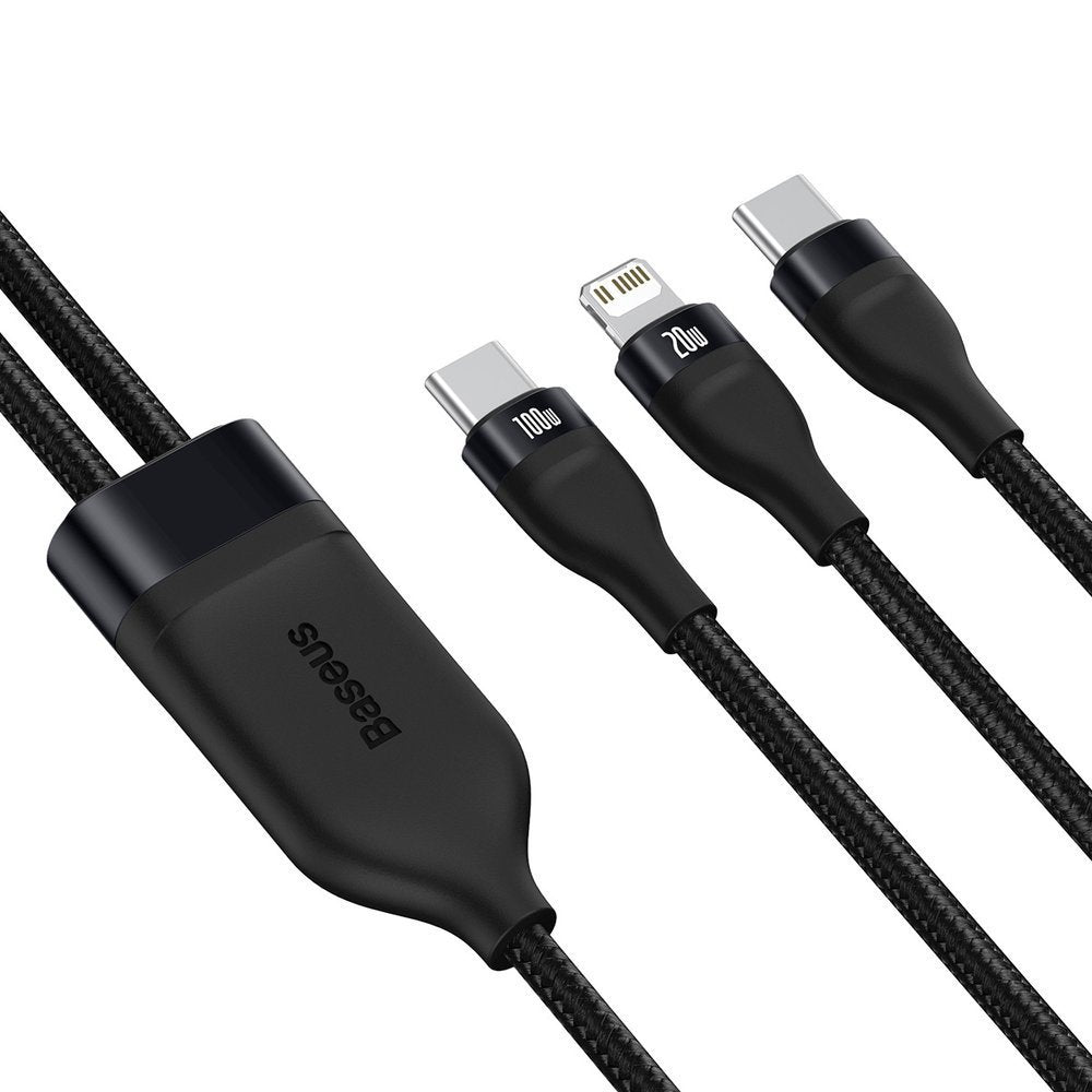 Kabel za podatke i punjenje USB-C - Lightning / USB-C Baseus Flash Series 2in1, 100W, 1.2m, Crni CA1T2-F01